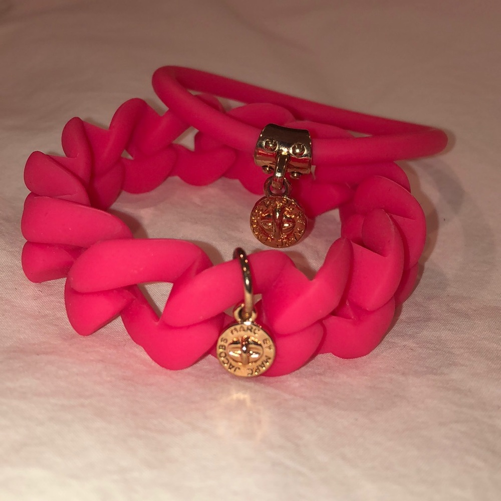 MARC JACOBS PINK SILICONE BRACELETS